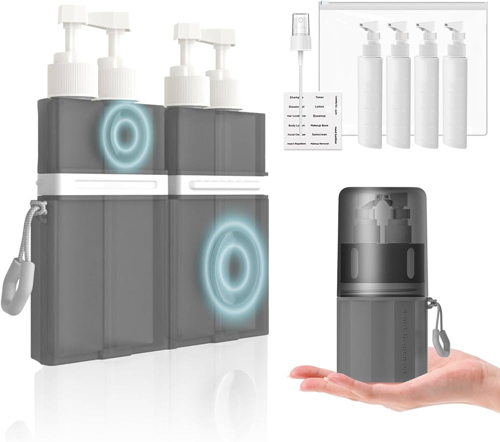 4 in 1 Travel Toiletry Containers,TSA Approved Refillable Travel Size Toiletries Bottles Set with... | Amazon (US)