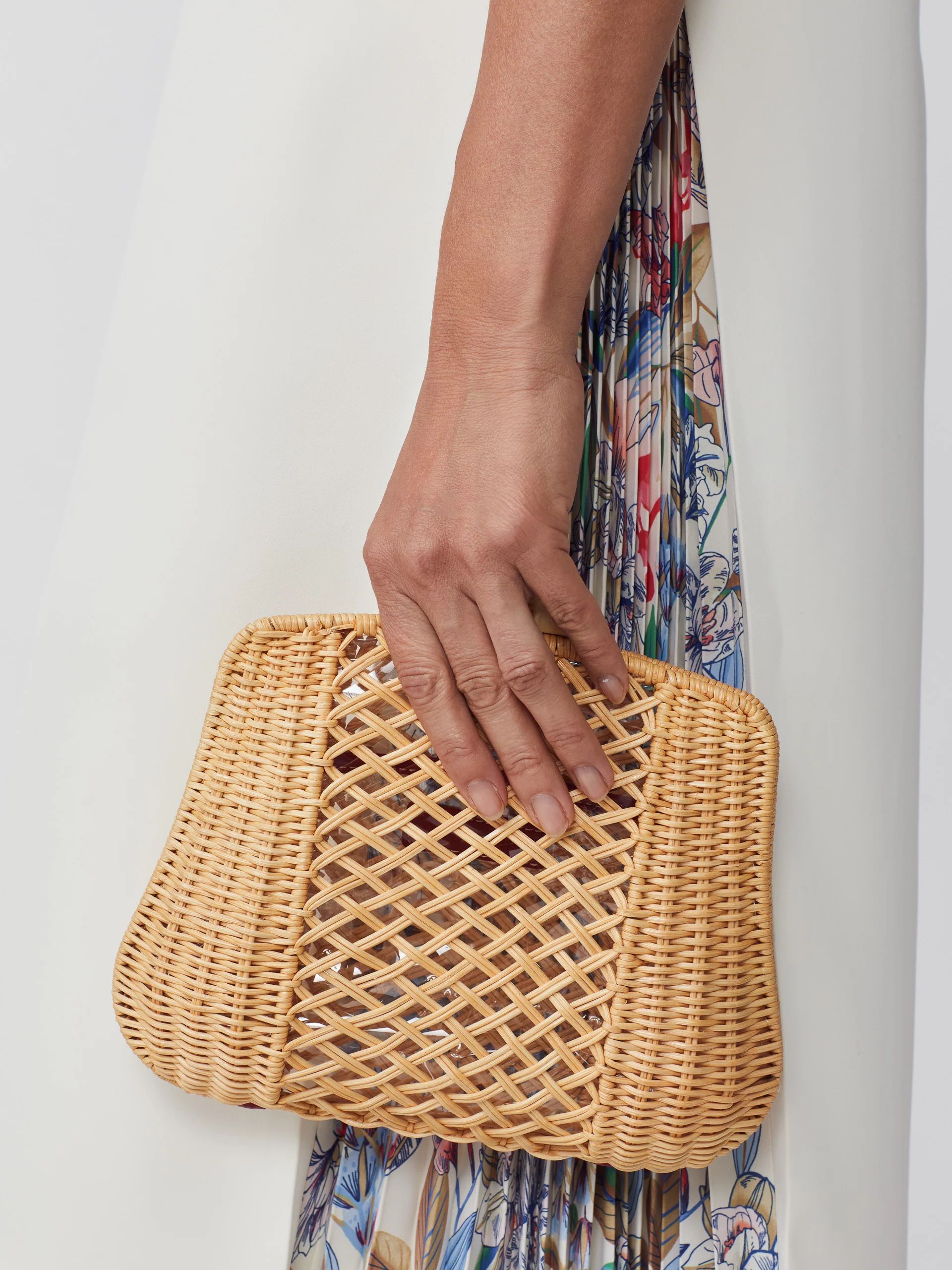 Natural Solid Cosi Wicker Clutch | Women's Handbags | J.McLaughlin | J.McLaughlin