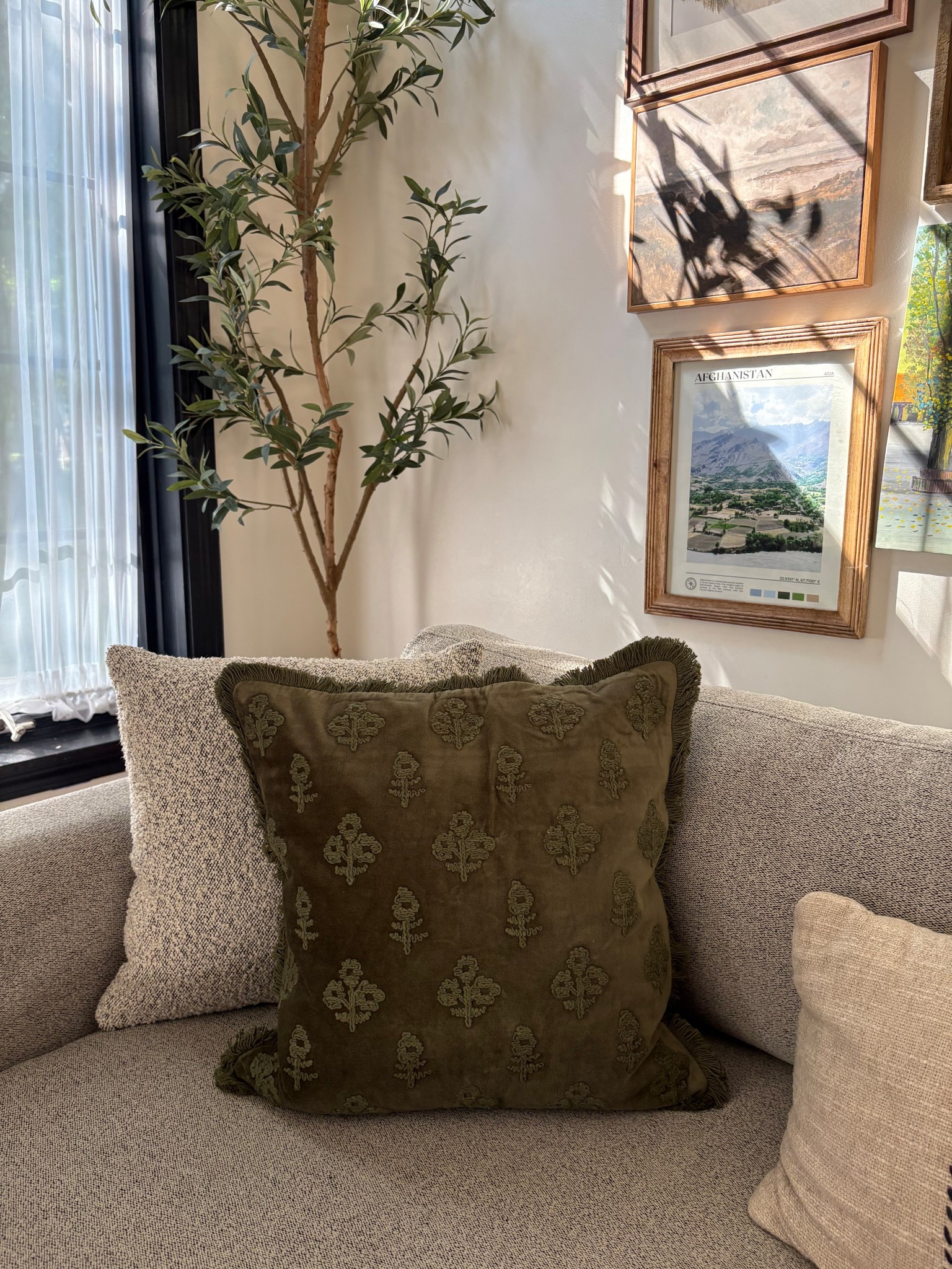 Stunning olive toned vintage style pillow cover from Chris Loves Julia Loloi 

#LTKHome