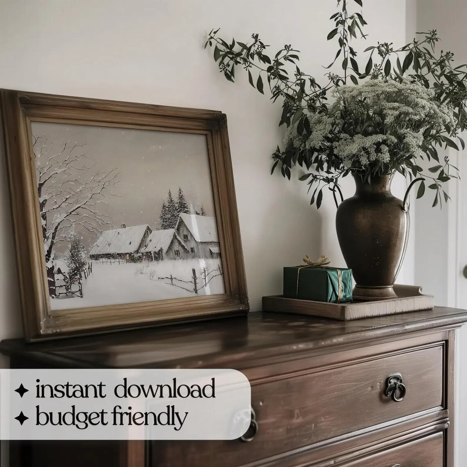 Winter Print Bundle | 40 Nostalgic Winter Landscape Festive PRINTABLE Art | SET of Vintage Season... | Etsy (US)