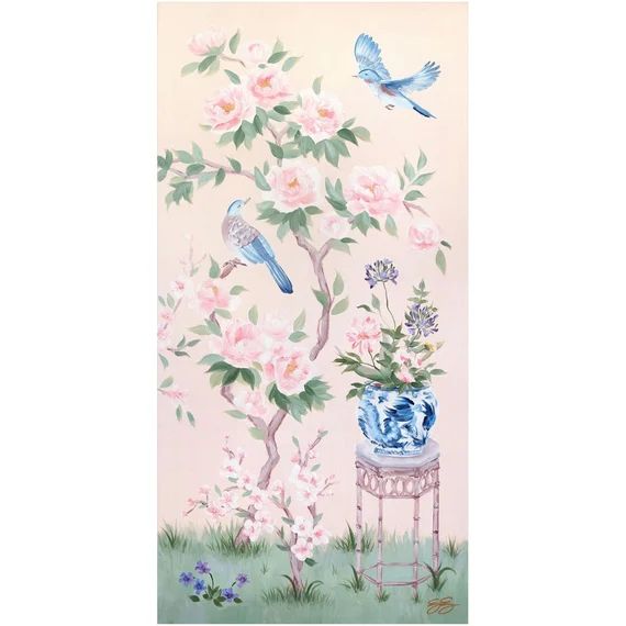 June A Pink Chinoiserie Fine Art Print 10 X 20 Inches | Etsy | Etsy (US)