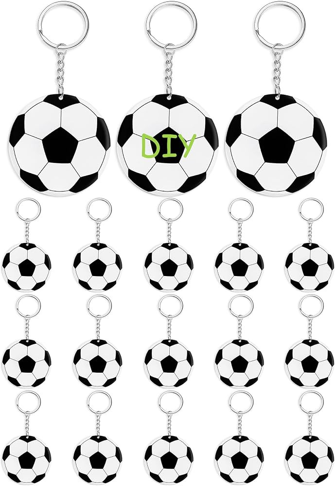 Taiyin 18 Pack Large Size Soccer Acrylic Keychain Bulk with 1 Black Marker for DIY Sublimation Vi... | Amazon (US)