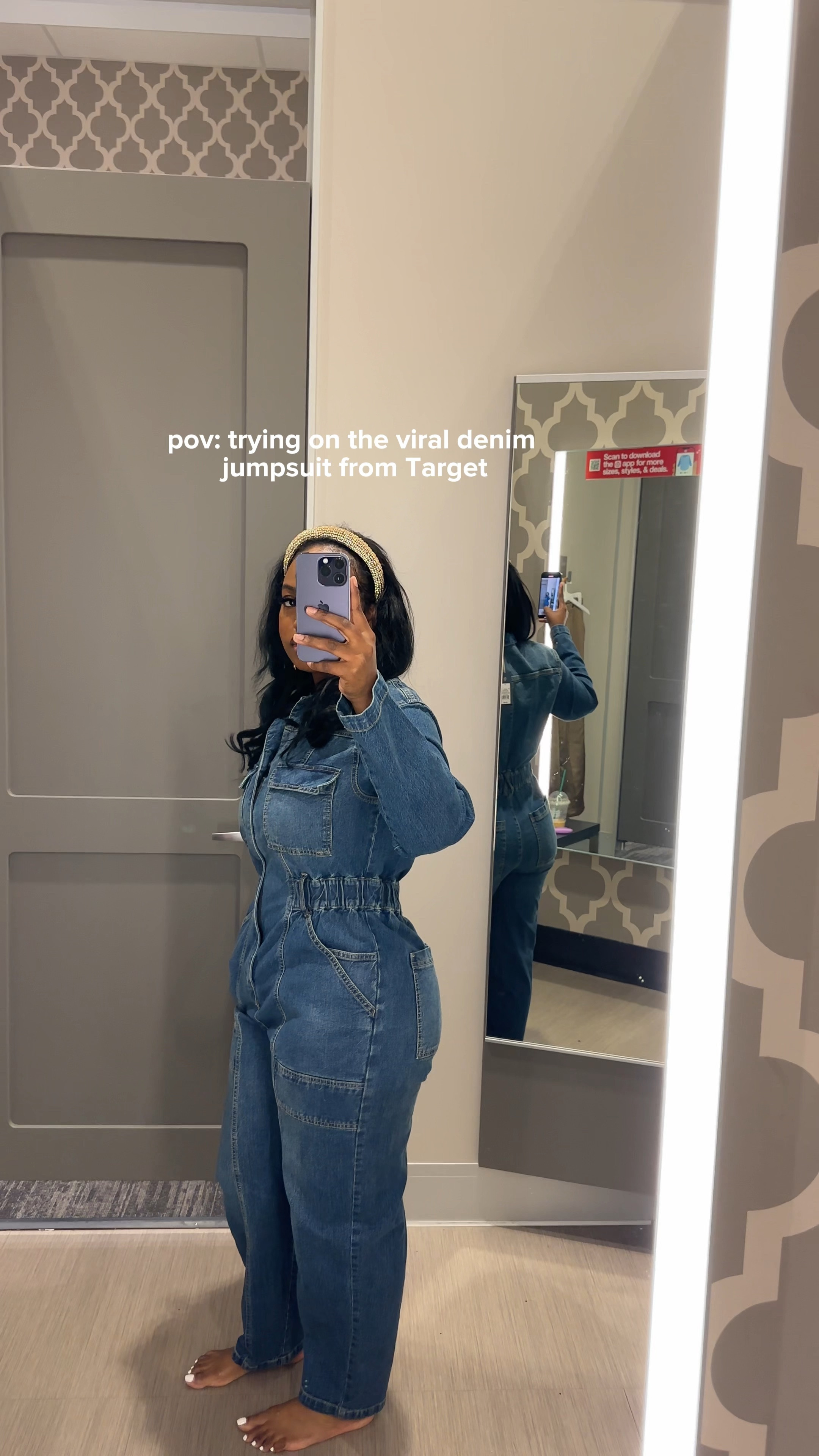 Denim cheap jumpsuit target