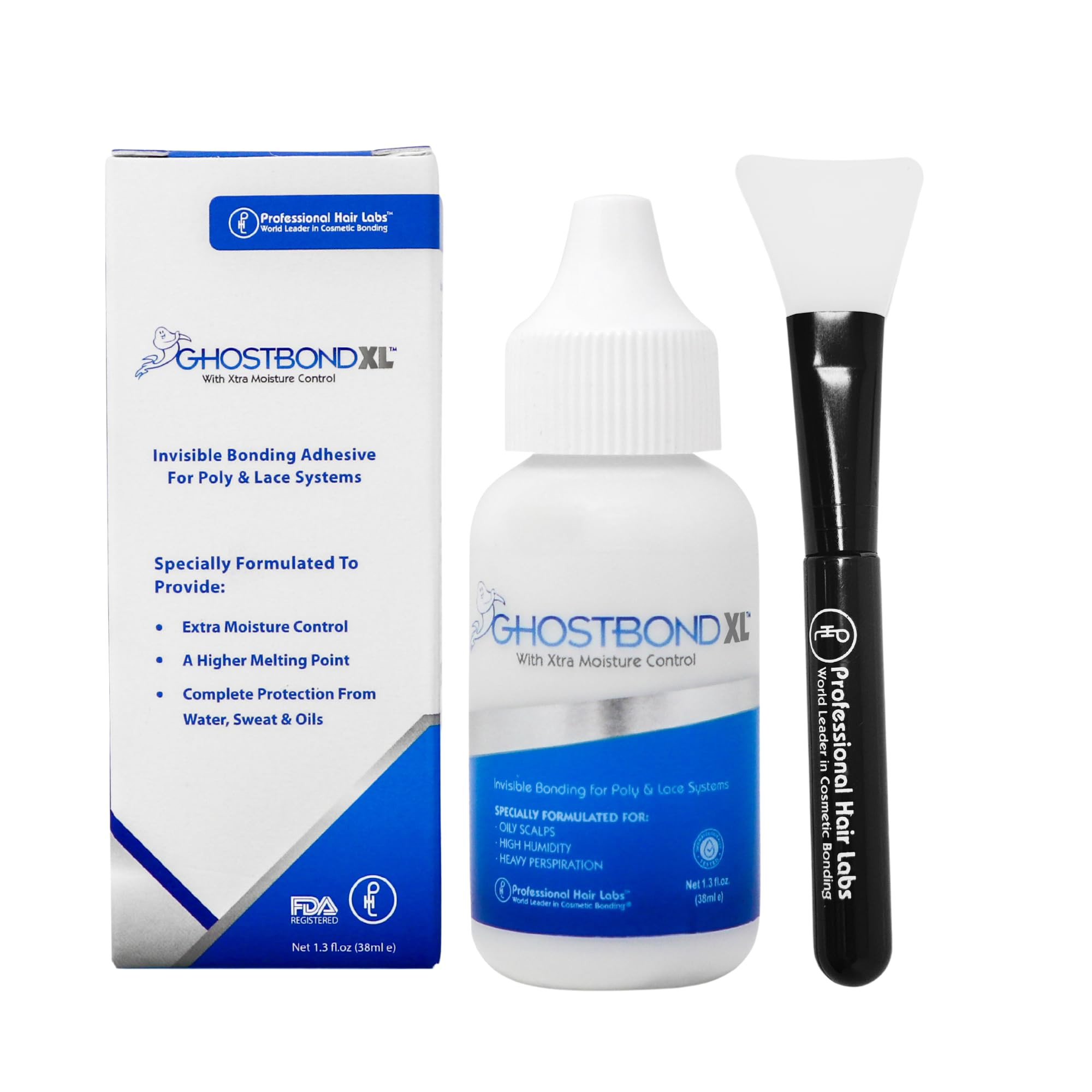 XL Hair Replacement Adhesive 1.3oz & Silicone Applicator – Invisible Lace Wig Glue, Water & Oil... | Amazon (US)