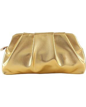 Evening Bag for Women Ruched Clutch Purse Detachable Metal Chain Crossbody Bag | Amazon (US)