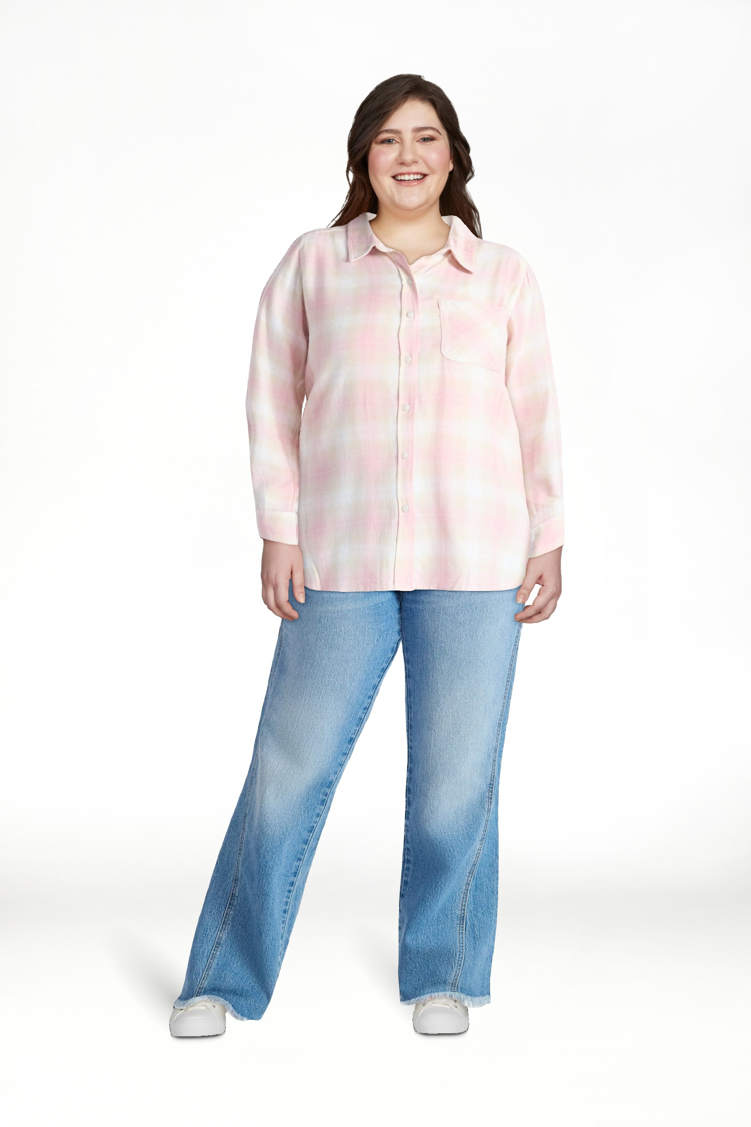 Time and Tru Women's Flannel Shirt with Long Sleeves, Sizes XS-XXXL - Walmart.com | Walmart (US)