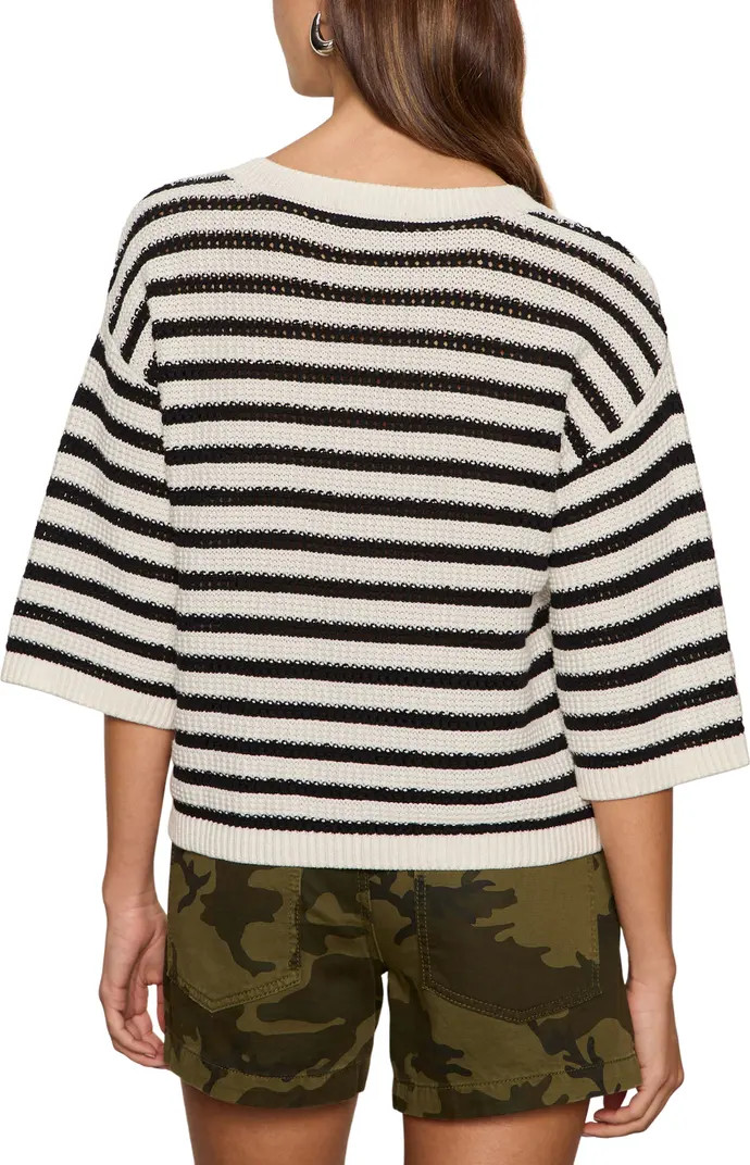 Elle Stripe Crochet Knit Sweater | Nordstrom