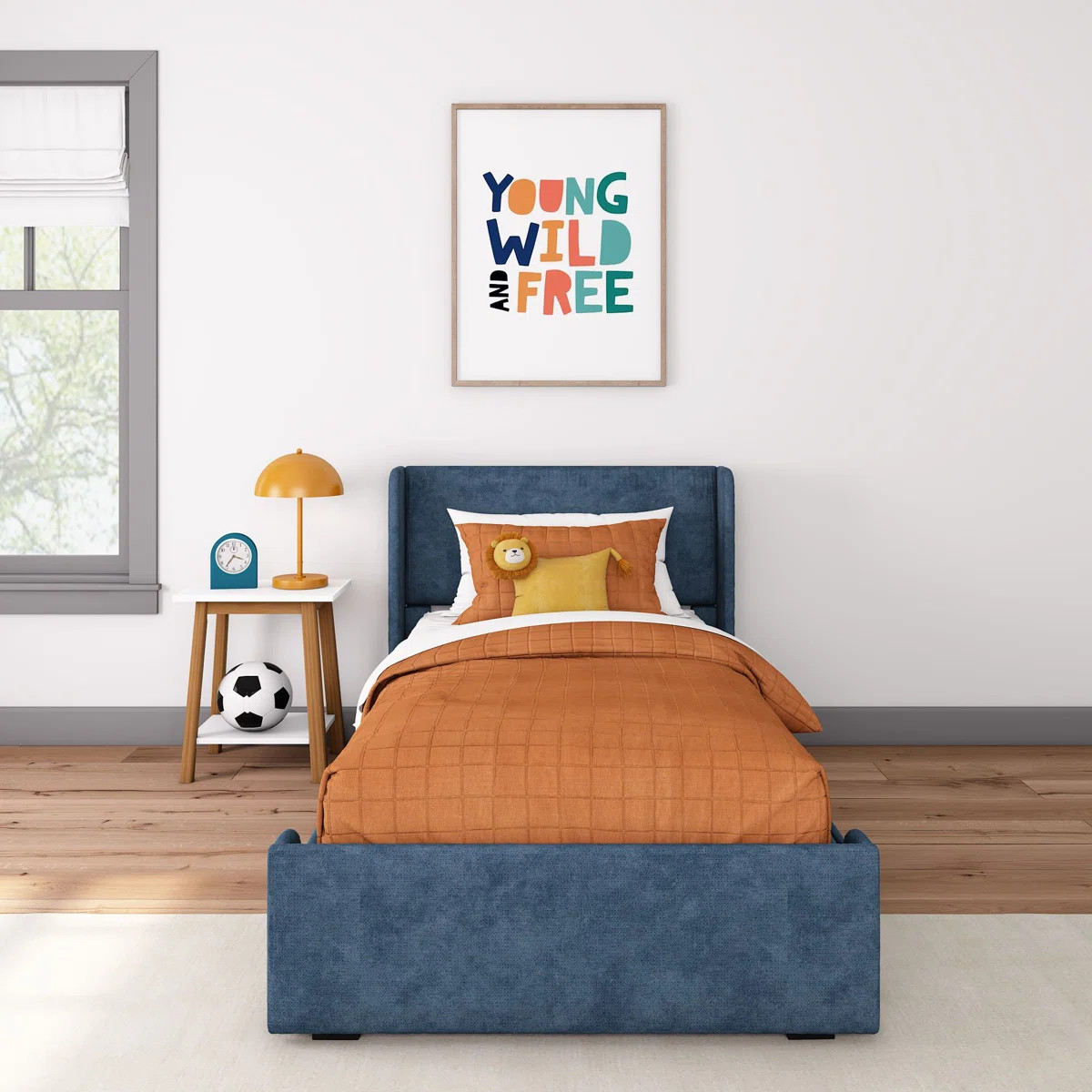 Solid Wood Upholstered Bed with Rectangular Headboard with 2 Drawer Side Storage | Wayfair North America