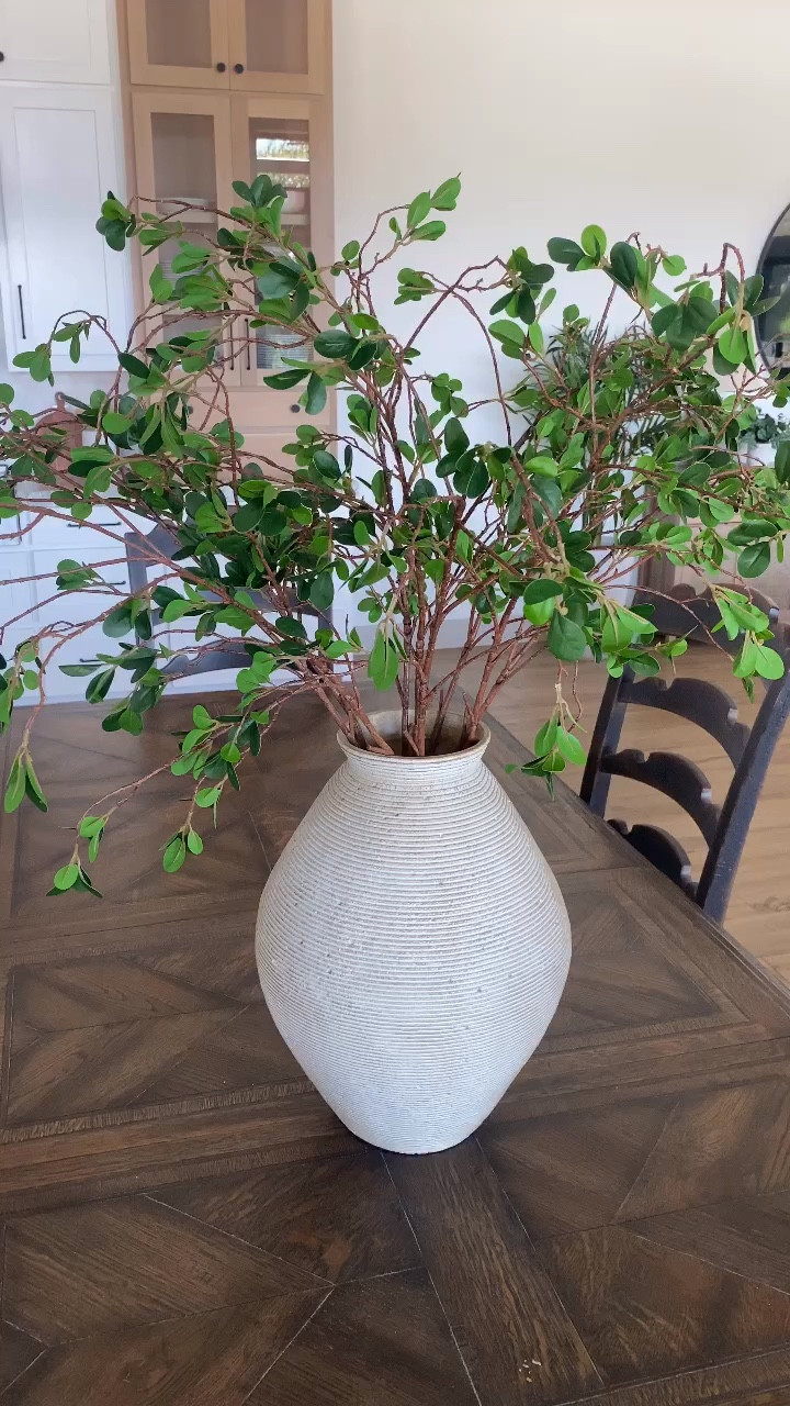 Faux leaf sprays, leaf branches, artificial ficus, oversized vase  

#LTKVideo #LTKHome