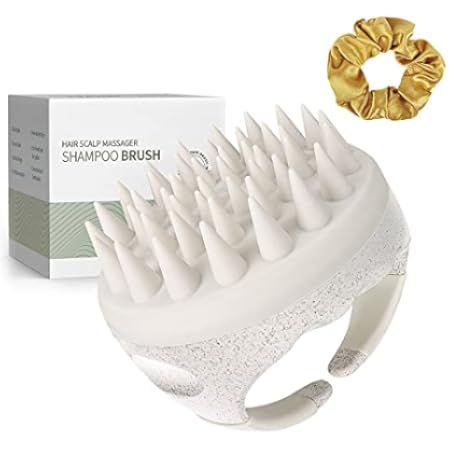 Hair Shampoo Brush, HEETA Scalp Care Hair Brush with Soft Silicone Scalp Massager (Sky Gray) | Amazon (US)