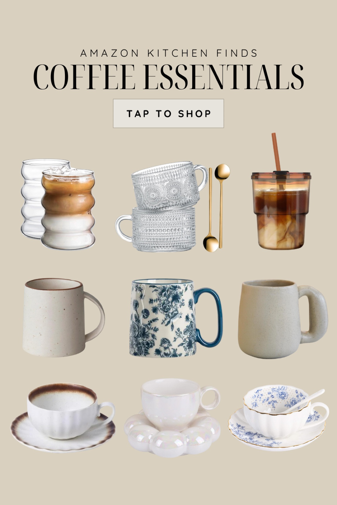 Amazon coffee essentials!



Iced coffee, latte, fall drink, , hot coffee mug, travel mug, espresso, summer beverage, kitchen decor, home finds, dishes, glassware 

#LTKFindsUnder50 #LTKHome #LTKStyleTip