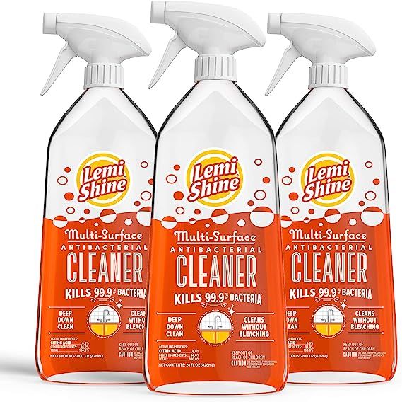 Lemi Shine Multi-Surface Antibacterial Cleaner, Multi Purpose Disinfecting Spray with Fresh Lemon... | Amazon (US)