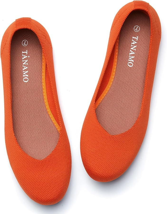 Tanamo Women's Flat Ballet Shoes Knit Flat Shoes for Women Round Toe Slip on Women Flats for Dres... | Amazon (US)