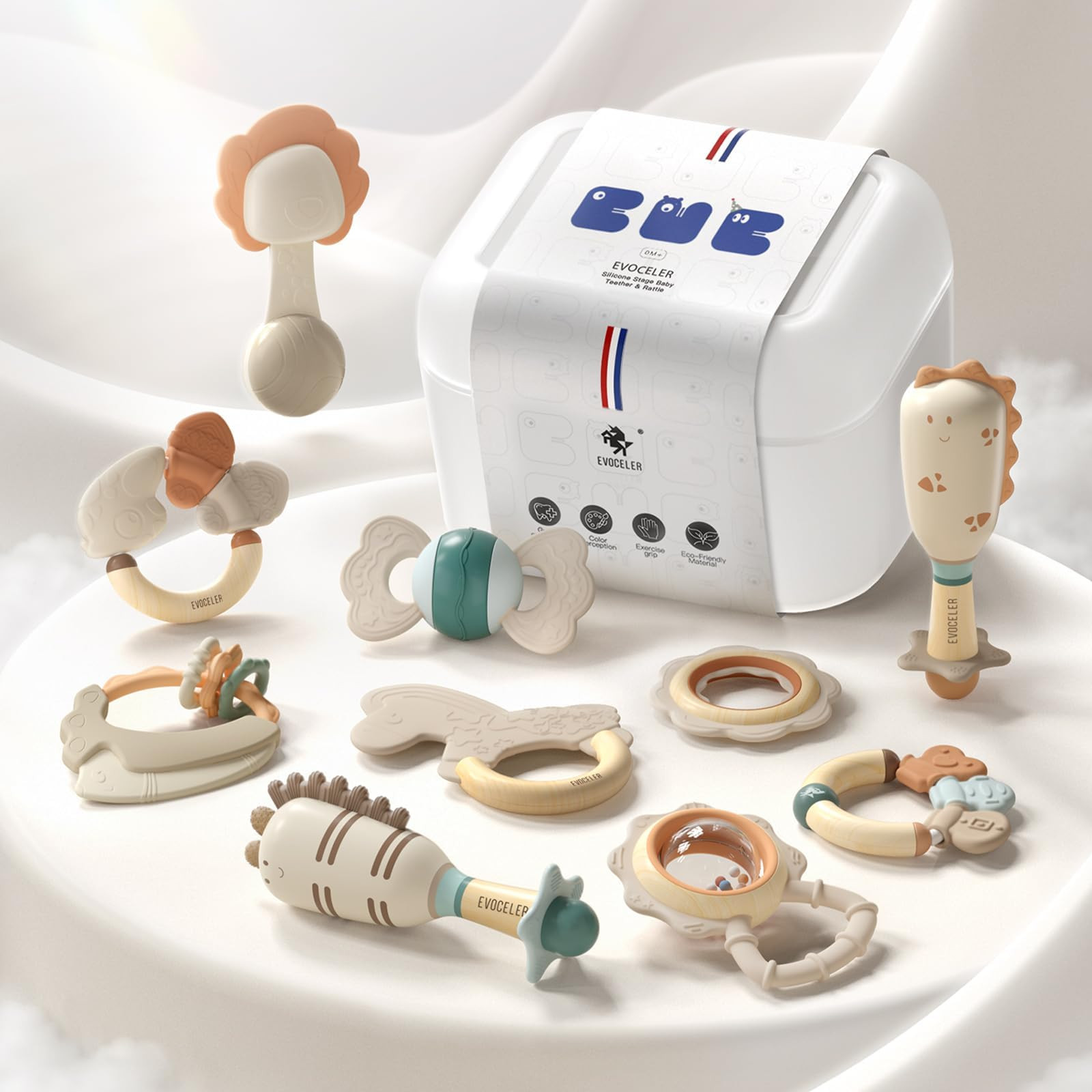 Evoceler Softness Staged Teething Toys (30° Super Soft, 50° Soft, 70° Regular) for Baby Teethi... | Amazon (US)