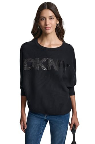 DKNY Women's Jeans Sweater, Black/Black, Small | Amazon (US)