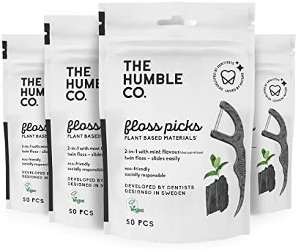 The Humble Co. Natural Dental Floss Picks (200 Count) - Vegan, Eco Friendly, Sustainable Dental F... | Amazon (US)