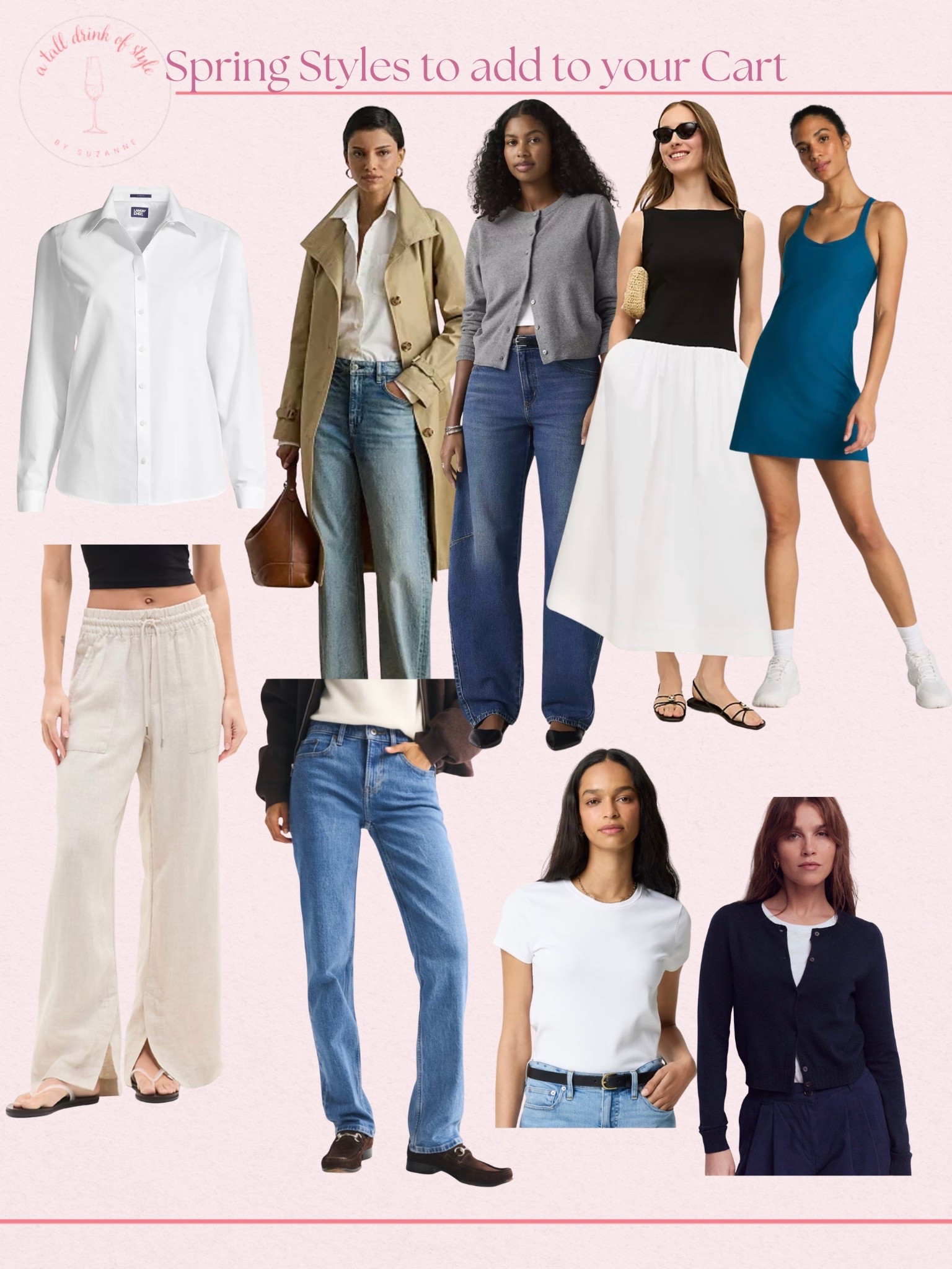 Spring styles I am loving, and you need to add to cart! 

Spring dressses, everyday wear, the perfect white tee shirt, athletic dress, linen pants, spring denim 

#LTKOver40 #LTKSeasonal #LTKTall