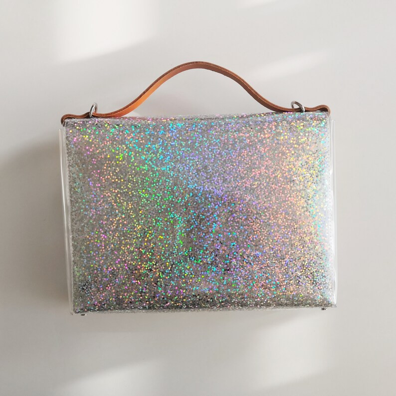 Holographic Star Confetti Messenger Bag: 90s Glitter Jelly Clutch - Etsy | Etsy (US)