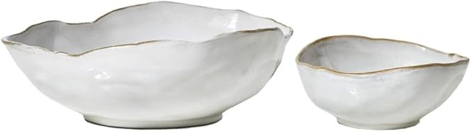 Serene Spaces Living Free-Form Edge Glazed Ceramic Bowl Bundle Set - Includes Large (6" x 5.5" x ... | Amazon (US)