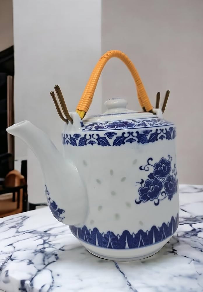 Large Teapot Blue and White Porcelain 64 OZ | Amazon (US)