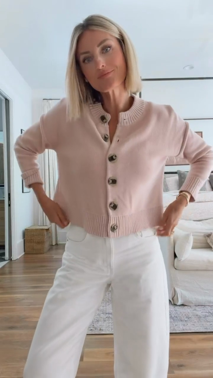 The new color of this cardigan is perfect for spring 👏🏼😍 this style cardigan has been a favorite of mine for years! Wearing XS. Loverly Grey, Quince, pink cardigan, closet staples, white barrel jeans, white barrel denim, spring fashion, spring outfit ideas

#LTKSeasonal #LTKootd