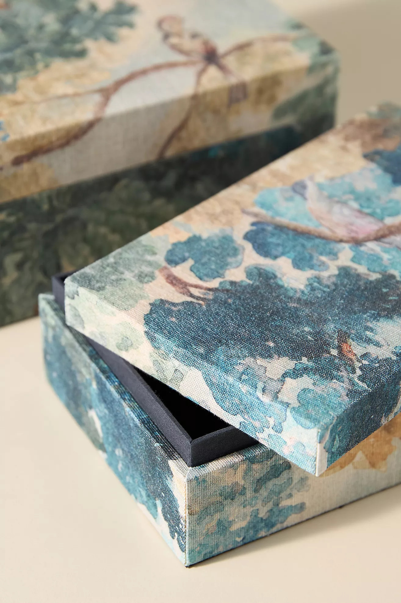 Printed Fabric Covered Boxes, Set of 2 | Anthropologie (US)