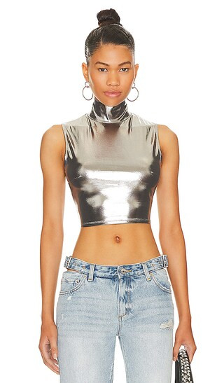 Katerina Top in Gunmetal | Revolve Clothing (Global)