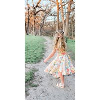 Organic Big Spring Floral Twirl Dress, Girls Dress For Spring, Cotton Coordinating Easter Dresses, Unique Dresses | Etsy (US)