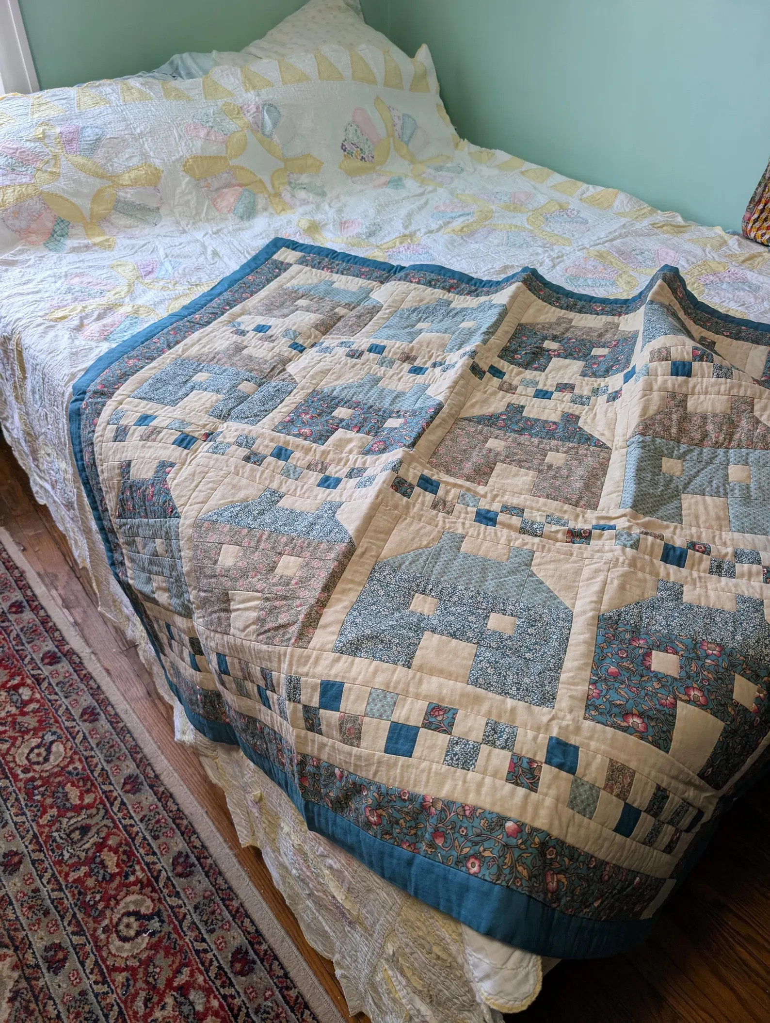 Hand sewn house quilt wall hanging | Etsy (Global)