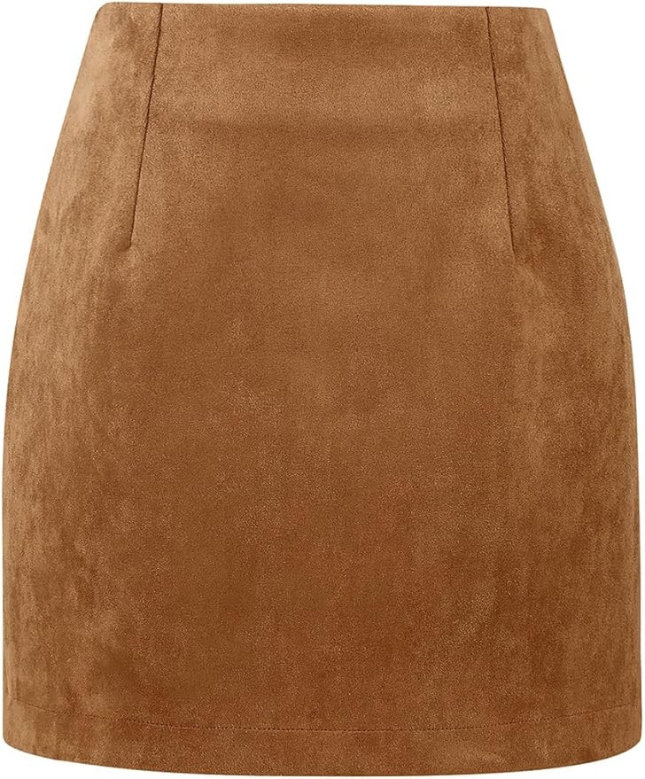 IDEALSANXUN Womens High Waist Plaid Skirt Bodycon Pencil Wool Mini Skirts | Amazon (US)