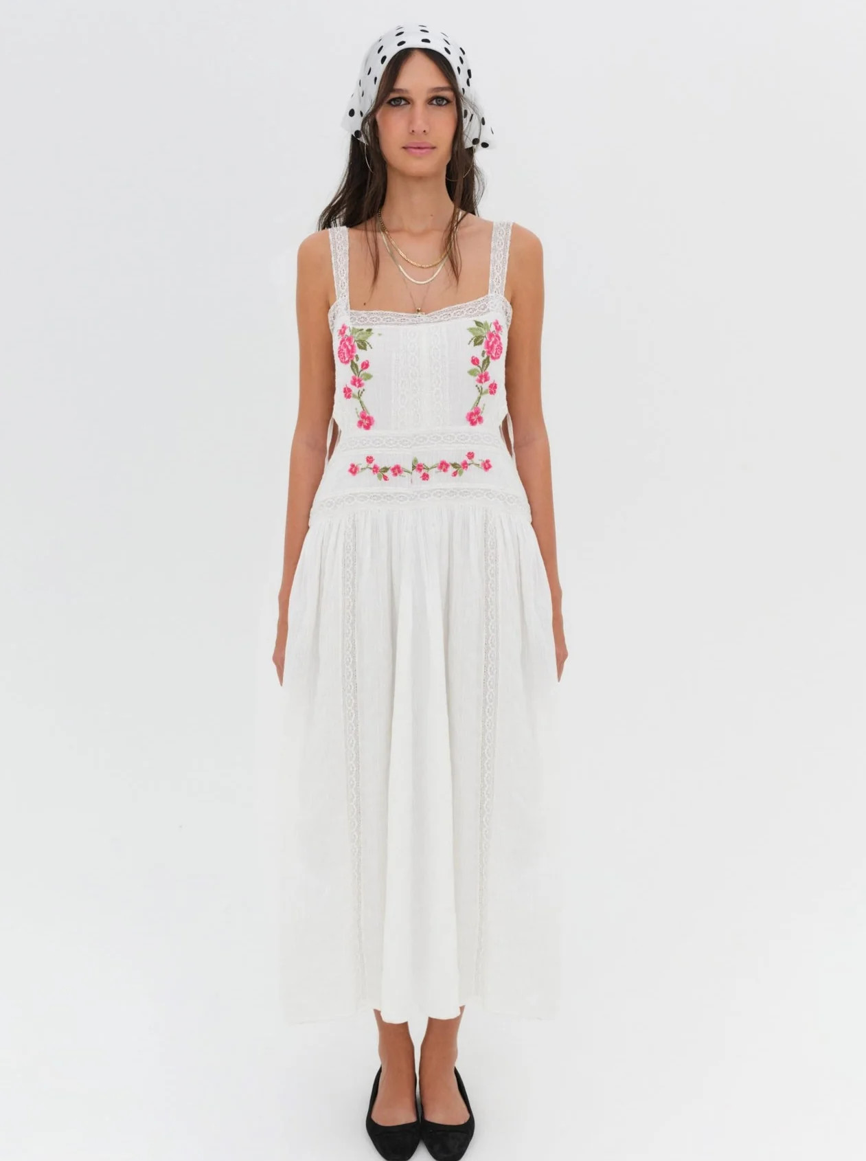 Jolene Embroidered Midi Dress | For Love & Lemons