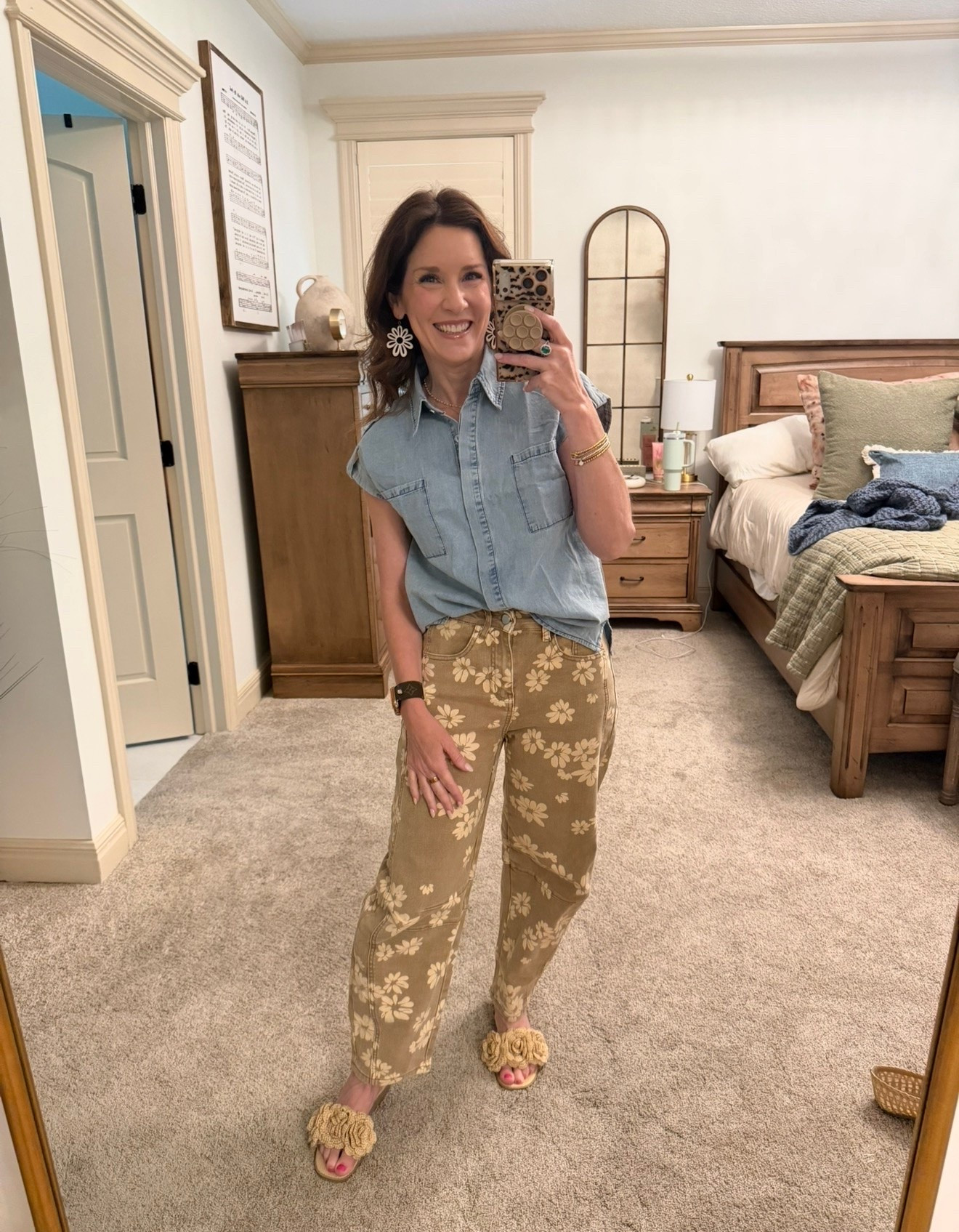 Who loves an outfit that puts a smile on your face 🤍🌼
This one does it! Wearing an  XS in jeans and top

#LTKOver40 #LTKootd #LTKdayinmylife
