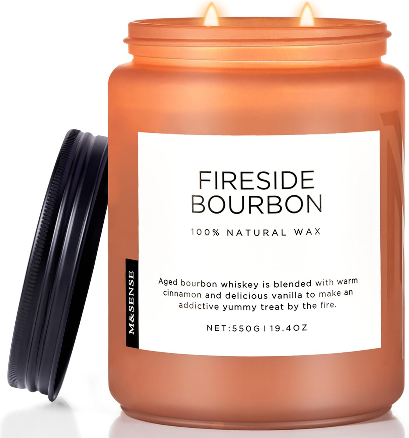 M&Sense Fireside Bourbon Scented Candle Smoky Wood Fragrance for Fall Decor | Amazon (US)
