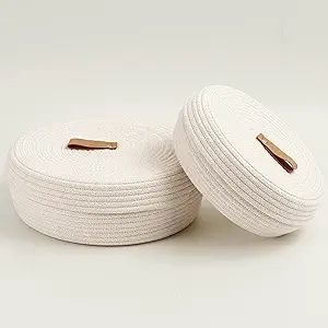 Goodpick 2pack Lidded Round Basket - Ideal Gift Basket Woven Storage Basket in Living Room Towel ... | Amazon (US)