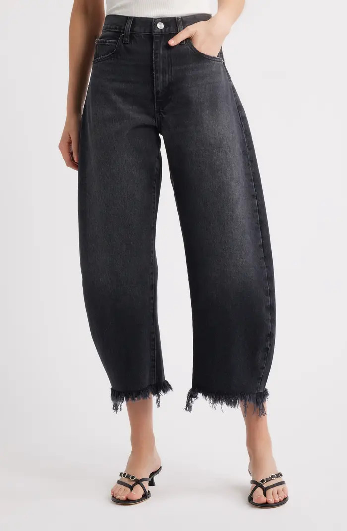 The Bubble Raw Hem Crop Baggy Jeans | Nordstrom