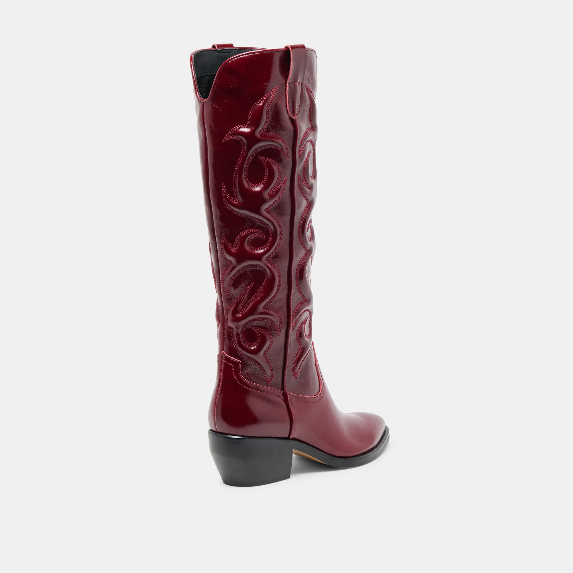 Mirla Extra Wide Calf Boots Oxblood Leather | DolceVita.com