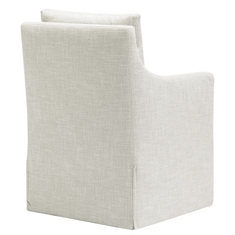 Bronte 24" Wide Country Farmhouse Linen Down Fill Upholstered Dining Armchair | Wayfair North America