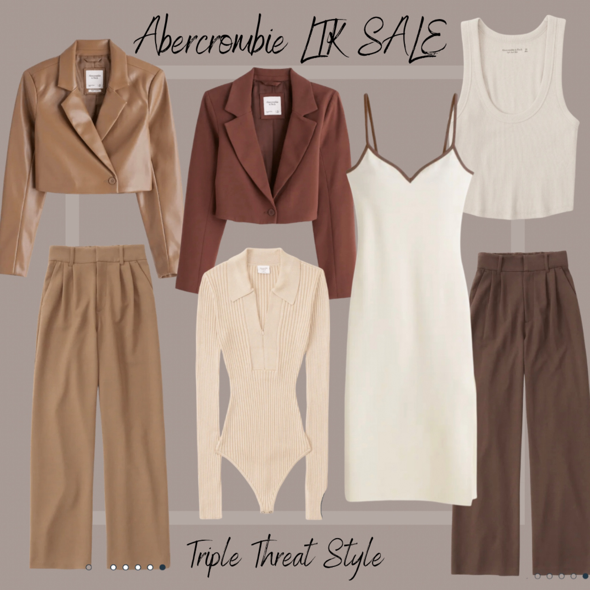 Shop my ABERCROMBIE picks from the LTK SALE. Everything is 25% off using a AFLTK or you can copy the promo code and paste it In the promo code field when you check out. 

Abercrombie always has the best trousers and these white like ones are so good. I also love the cropped blazer trend. It’s a great way to accentuate your natural waist line, which is the smallest part of your waist. 

I wear a small in everything. I could size down to an extra small and everything would fit but I prefer things to have a little room. 



#LTKsalealert #LTKstyletip #LTKunder100