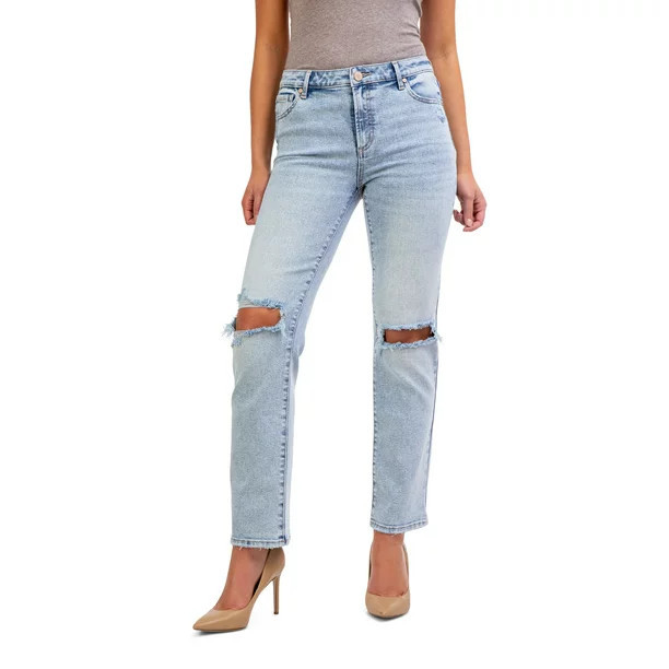 Jordache Women's High Rise Straight Leg Jeans | Walmart (US)