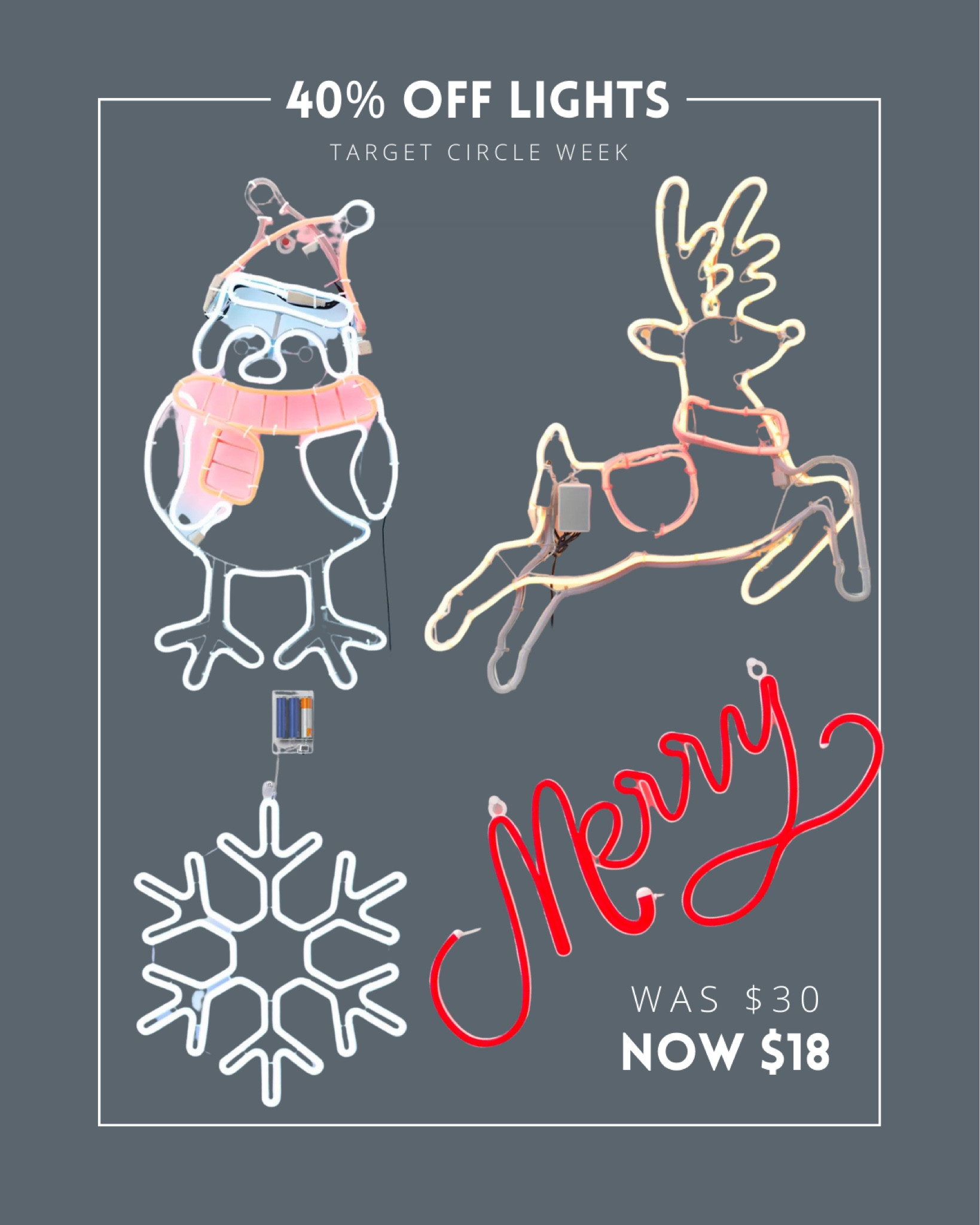 Target circle week getting us into the holiday spirit! 50% off Christmas trees, 40% off Christmas lights! 

#LTKhome #LTKHoliday #LTKSeasonal