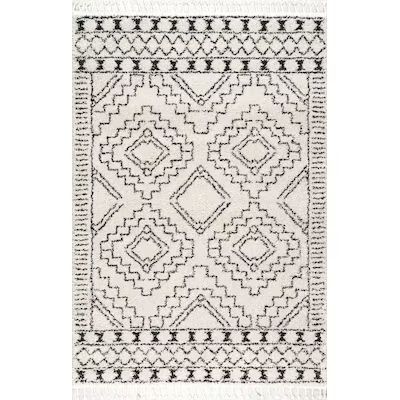 nuLOOM 8 x 10 Off White Indoor Geometric Moroccan Area Rug | Lowe's
