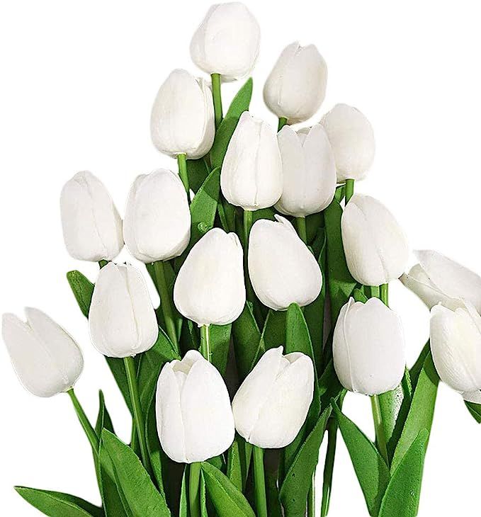 30PCS Real-Touch PU Artificial Tulip Flowers for Home Wedding Party Decor | Amazon (US)
