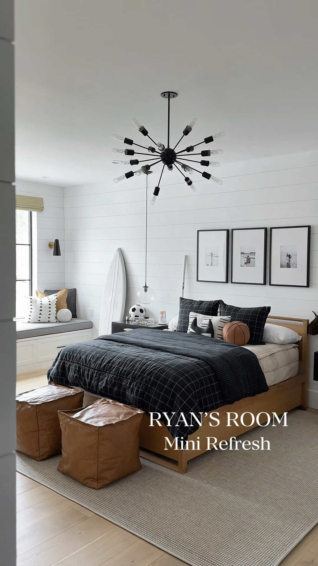 Ryan’s room was missing a bit of contrast and warmth so I easily updated the space.  I added this black plaid comforter, these vegan leather poufs and a couple of matching pillows on his window seat.  Simple additions that made a big impact! 

#LTKKids #LTKmomlife #LTKHome