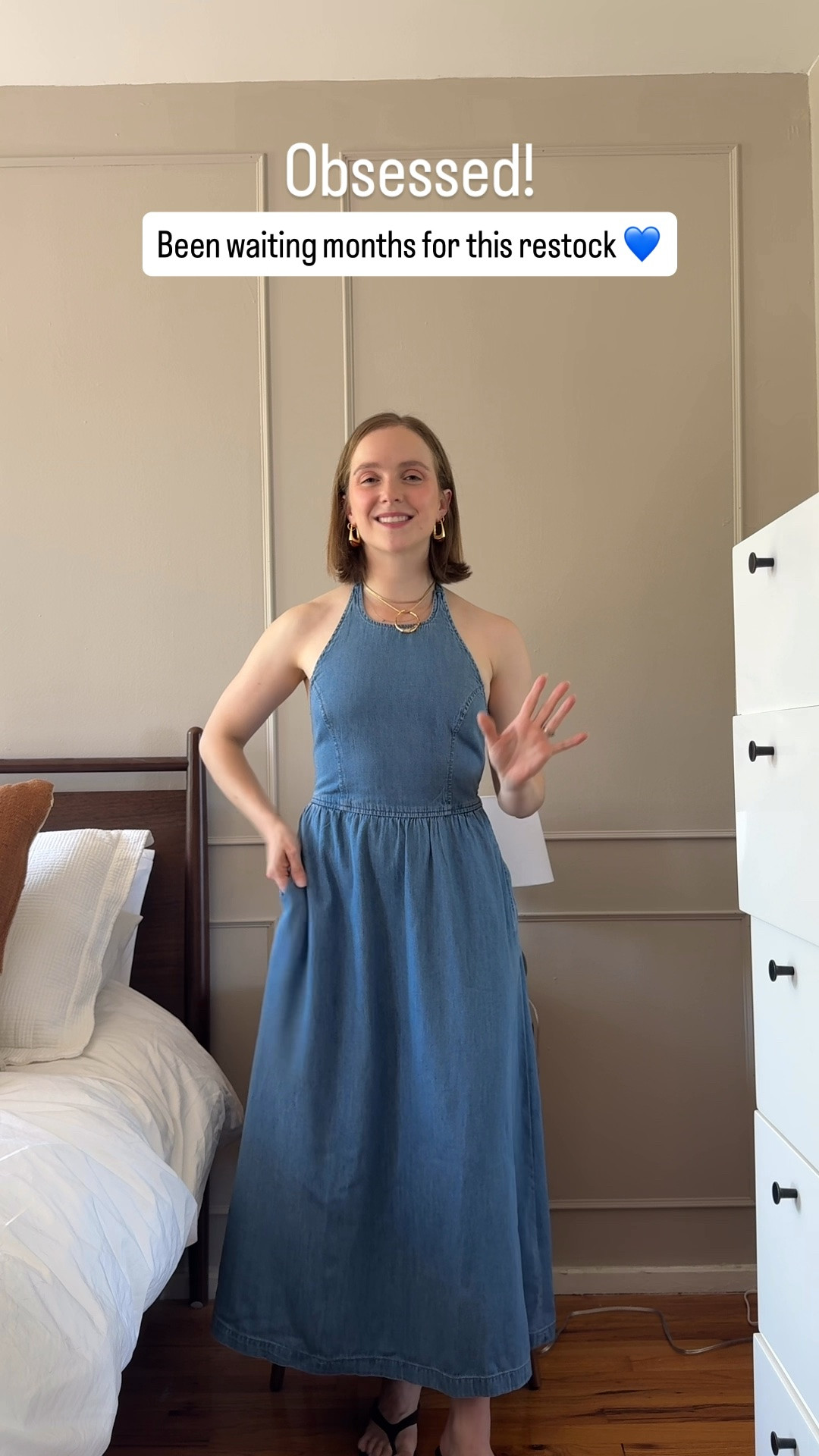 Restock in the prettiest halter denim
Dress! 30% off!
Wearing xs petite

#LTKootd #LTKPetite