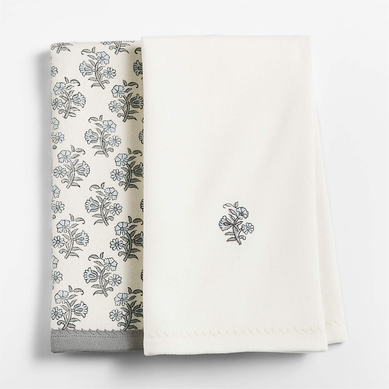 Organic Cotton Floral Print Hand Towels, Set of 2 | Crate & Barrel | Crate & Barrel