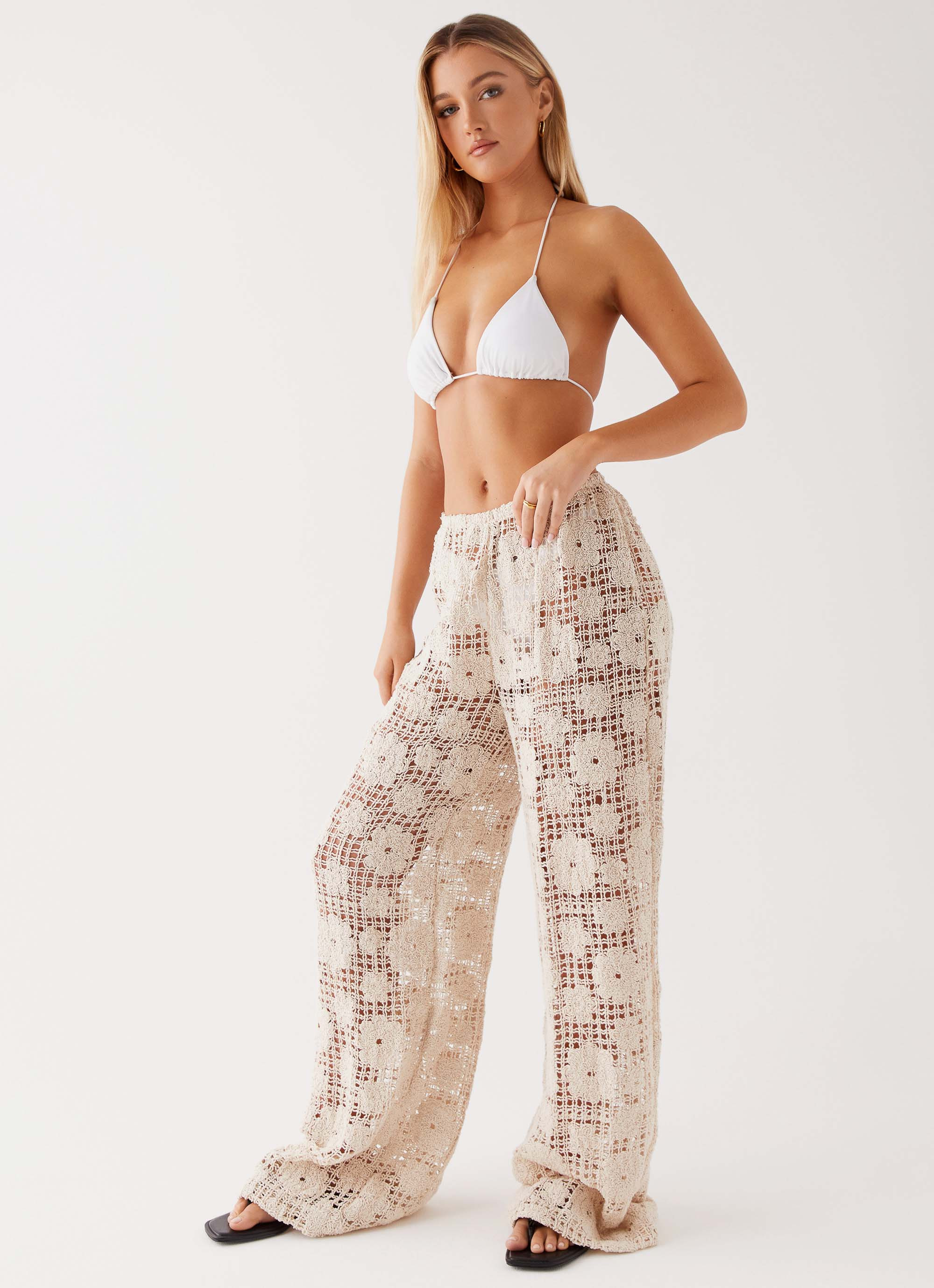 Shell Beach Crochet Pants - Ivory | Peppermayo (Global)