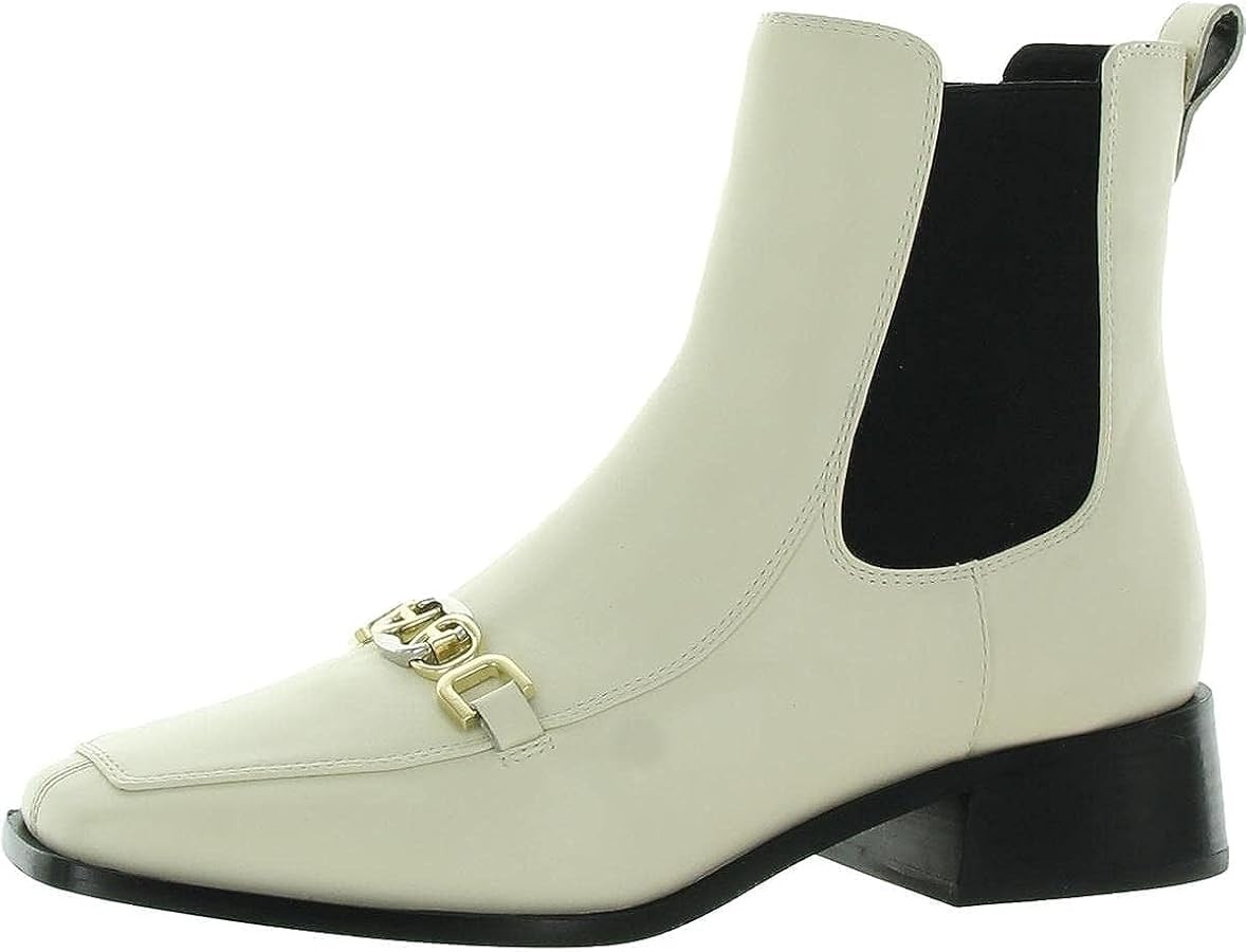 Sam Edelman Women's Torance Leather Ankle Boot Ivory 7.5M | Amazon (US)