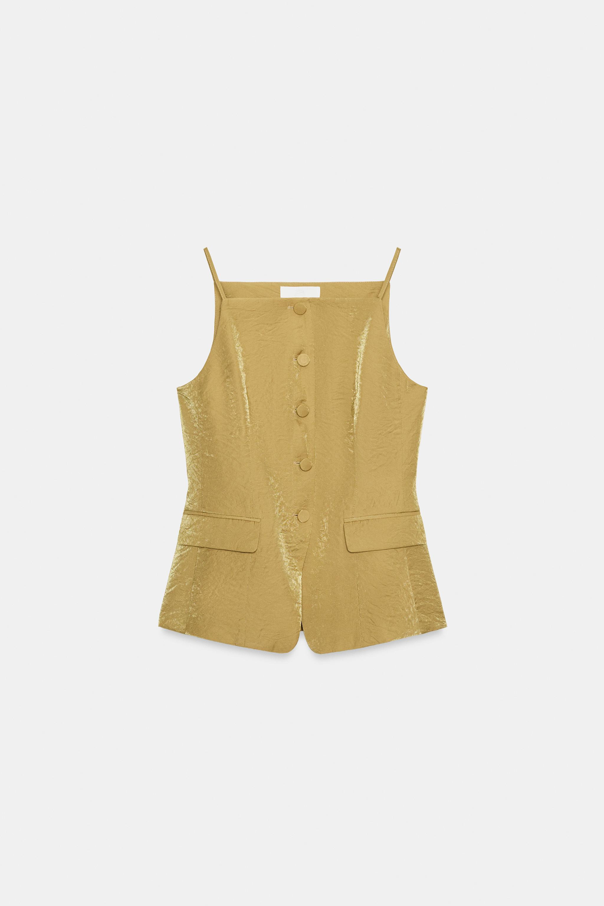 WRINKLED SATIN EFFECT VEST | Zara US