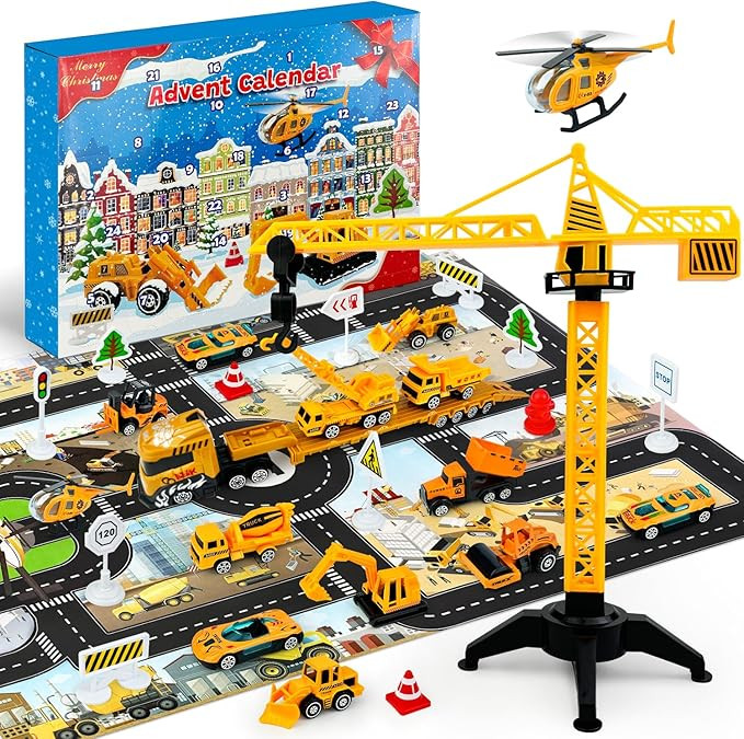 Advent Calendar 2025 for Kids Boys - Alloy Construction Vehicle Toys Set Plus a Mat, 24 Days Chri... | Amazon (US)