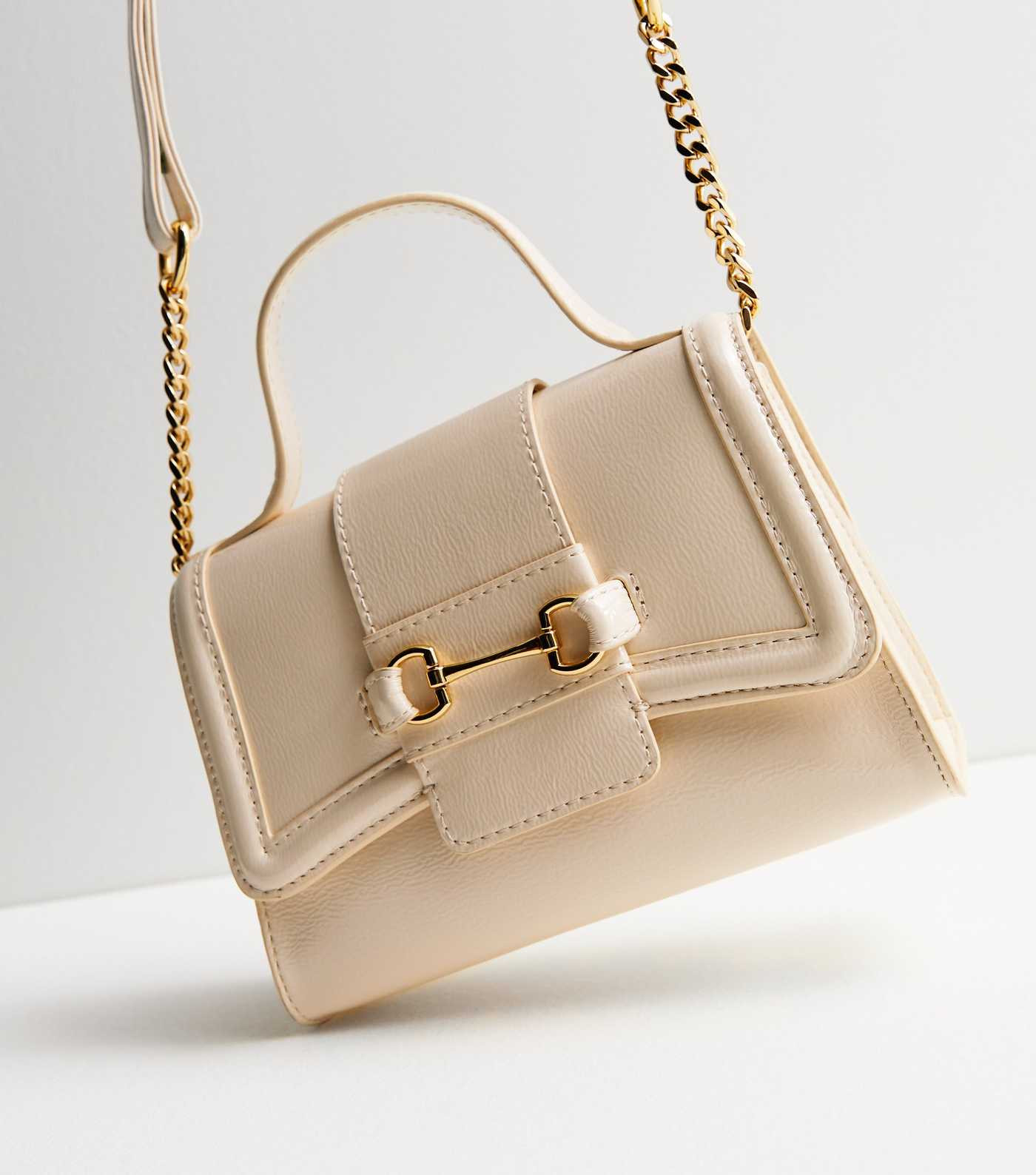 Cream Patent Snaffle Cross Body Bag | New Look | New Look (UK)